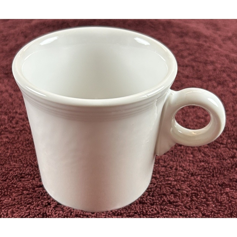 Fiesta Homer Laughlin Co Ring Handled Coffee Tea Mug White USA **RETIRED**